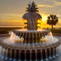 Pineapple Fountain at Waterfront Park Charleston, SC at Sunrise