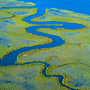 Abstract aerial photography of high tide marsh